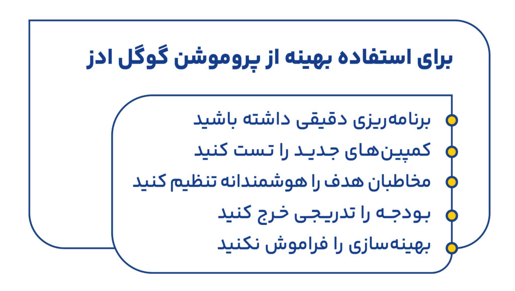 چطور از پروموشن گوگل ادز استفاده بهینه داشته باشیم